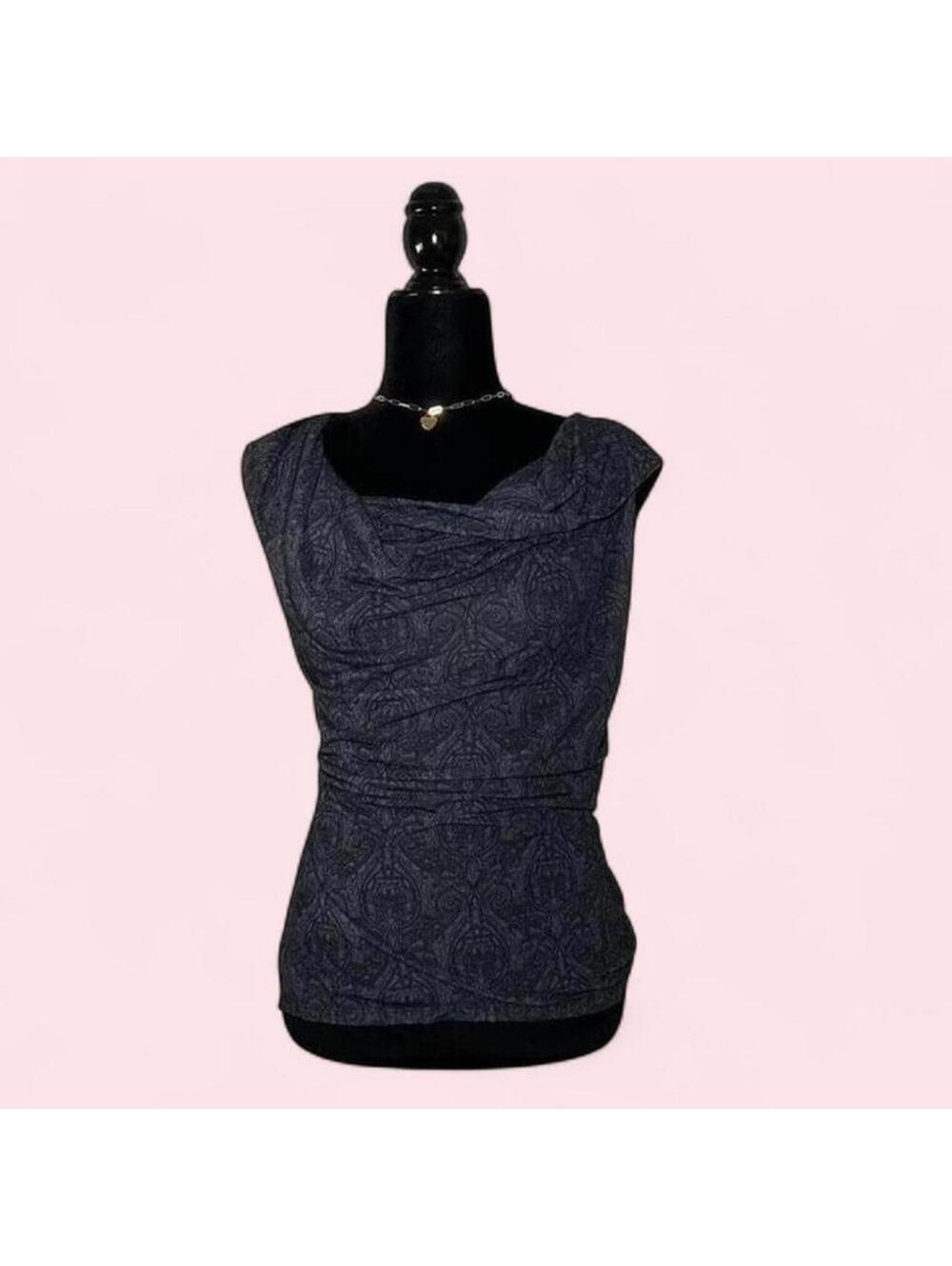 Reitmans Gray Tank Top Medium Soft Stretch Fit Casual Y2k Vibes Paisley